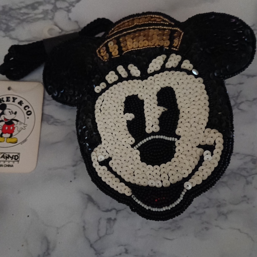Vintage Disney Black and Gold Bag with Iconic Design